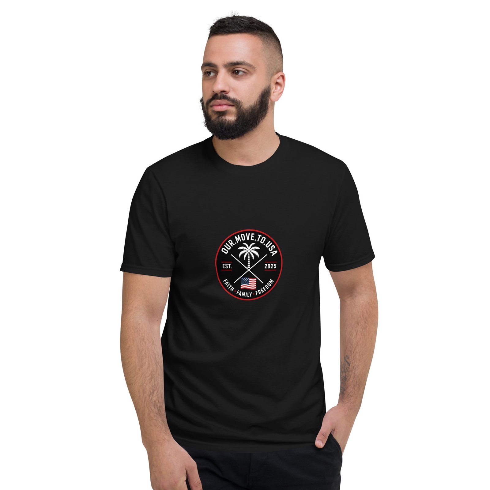 Our Move to USA Classic Logo Tee - Image 2