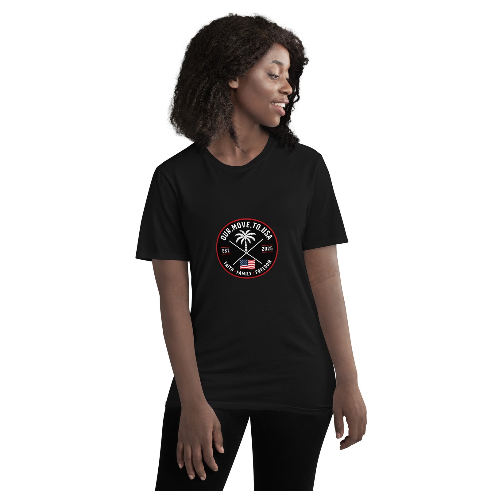 Our Move to USA Classic Logo Tee - Image 6
